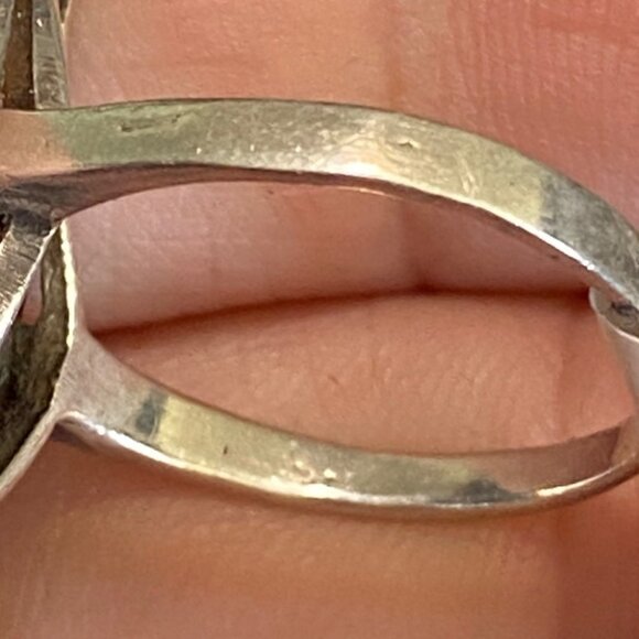 Ring Size 9 Black Tourmaline Marcasite Sterling Silver 925 Women Semi-Precious S - Picture 7 of 9